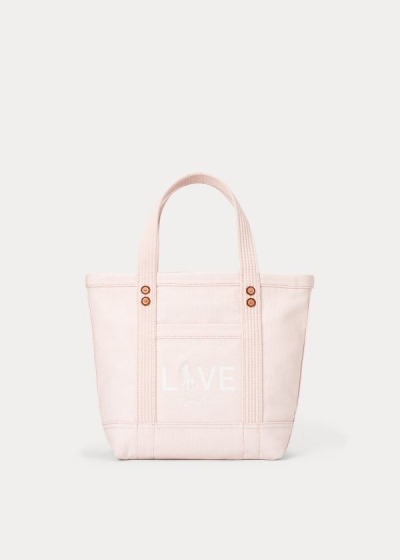 Ralph Lauren Lærred Small Love Tote Bag Dame Danmark (GZWYE3795)